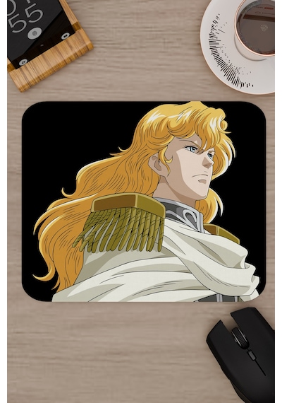 Ginga Eiyuu Densetsu Anime V1 - 22x18 Gaming Kauçuk Kaymaz Taban Mouse Pad Fare Altlığı