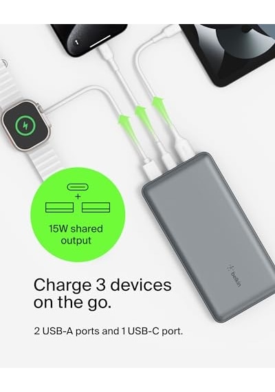 C Taşınabilir Şarj Cihazı 20000mah 20k Powerbank Usb Type C Giriş Çıkış Portu Ve 2 Usb A Portu Usb C - A Arası