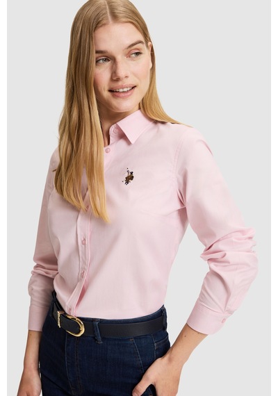 U.S. Polo Assn. Kadın Açık Pembe Uzun Kollu Basic Gömlek 50329503-vr078 Acık Pembe