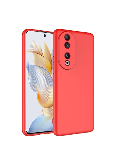 Noktaks - Honor 90 Uyumlu - Kılıf İçi Kadife Koruyucu Mara Lansman Kapak - T28887 - Kırmızı Kırmızı