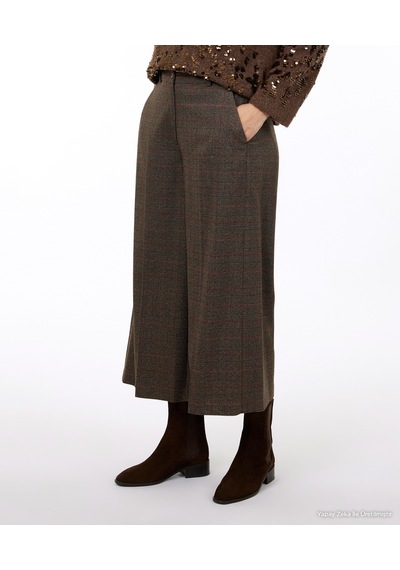 Yargıcı Wide Leg Normal Bel Pantolon 26kkpn3032x 003 Kahverengi