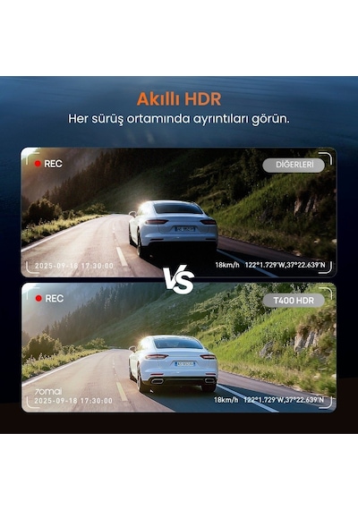 70mai T400 Ön Kamera +iç Kamera + Rc21 Arka Kamera