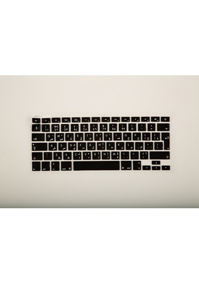 Laptop Apple Uyumlu MacBook Air Pro Klavye Koruyucu 13-15-17Inc Arabic Uk Baskı Siyah