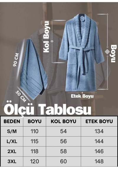 Eponj Home Bornoz - Havlu Seti Carla İndigo Mavi S/m+50x90cm İndigo Mavi