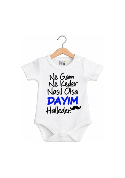Babylimon Unisex Bebek Beyaz Dayı Tasarım Zıbın Body Beyaz - 936542301 Beyaz