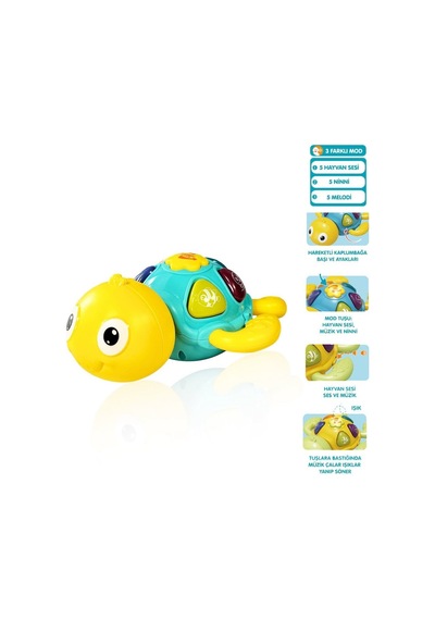 Müzikli Işıklı Kaplumbağa Bebek Piyanosu