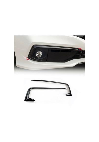 Honda Civic Fc5 Sis Farı Üst Kaşı Çıtası Kaplaması Siyah 2019-