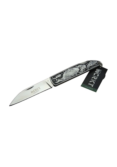 Crkt Cr 0102 Kamp Çakı 20 Cm - Balık Desenli Metal Sap, Kılıflı, Kutulu Çok Renkli