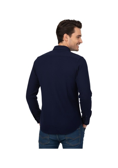 Advante Erkek Kışlık Silim Fit Kaşkorse Dokuma Gömlek Bgl-st04935 Lacivert