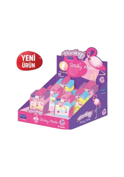 Flamingo Yapışkanlı Not Kağıdı Seti, 80 Yaprak, Renkli, Model 2216