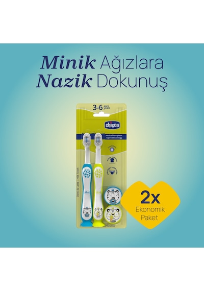 Chicco 2'li Diş Fırçası 3-6 Yaş Tıger-panda 00012084110000