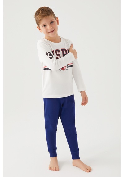 U.s. Polo Assn. Kremmelanj Erkek Çocuk Pijama Takım 5274-42552 Krem
