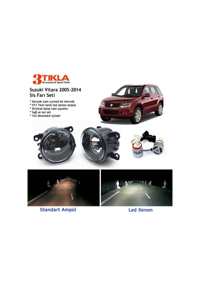 Suzuki Vitara 2005-2014 Beyaz Led Xenon Sis Farı Seti