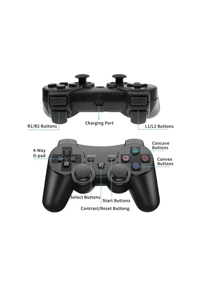 Ps3 Doubleshock Siyah Bluetooth Wireless Controller Oyun Kolu Ps3