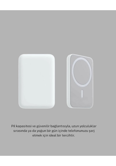 Magsafe 15w Kablosuz Hızlı Şarj, Lightning Girişli Taşınabilir Batarya Najmaddin