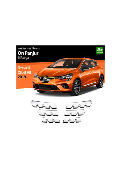 Renault Clio 5 Ön Alt Panjur Kromu 6 Parça P.çelik