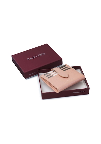 Sanline Sanlıne 800 Hakiki Deri Kartlık Görünümlü Unisex Cüzdan - Pudra Lila