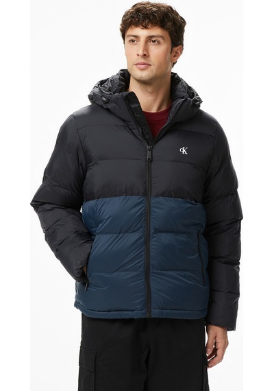 Calvin Klein Nylon Color Bock Puffer Erkek Siyah Montlv04rd527g