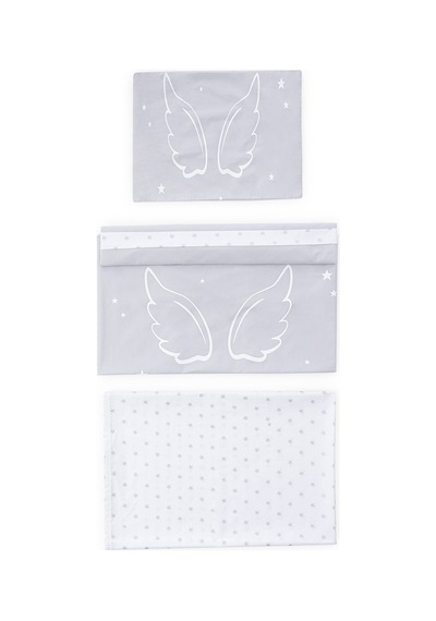 Wellgro Angel Wings 3 Parça Bebek Nevresim Takımı -gri