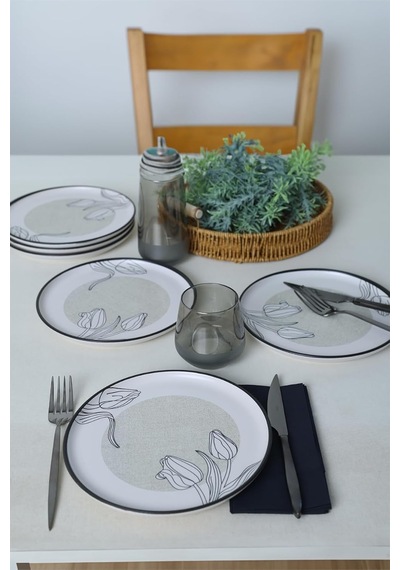 Shade Flowers Nordic Pasta Tabağı 22 Cm 6 Adet 21848 Çok Renkli