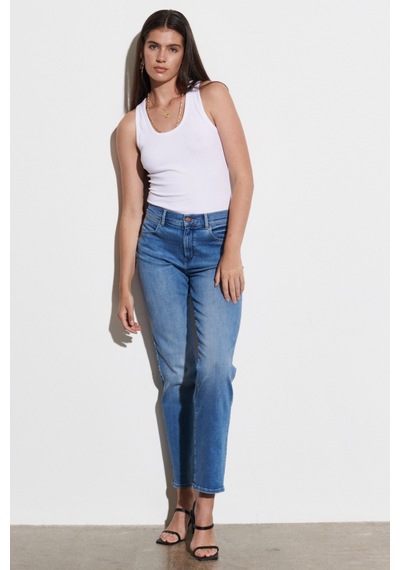 Wrangler Straight Fit Yüksek Bel Düz Paça Esnek Jean Kot Pantolon W26R4741G Mavi