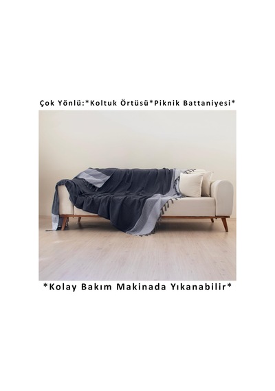Lexroo Püskül Çift Kişilik Yatak Örtüsü Ve Pike %100 Pamuklu İnce Hafif Yazlık Battaniye Çok Renkli