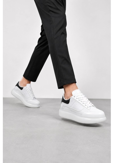 Ht Hotin Palermo Erkek Kalın Taban Sneaker Modern Günlük Spor Ayakkabı - Beyaz