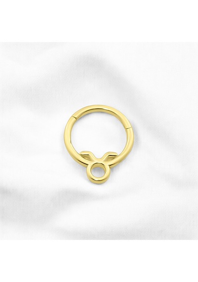 Glorria Altın Boğa Burcu Halka Helix Piercing Altın