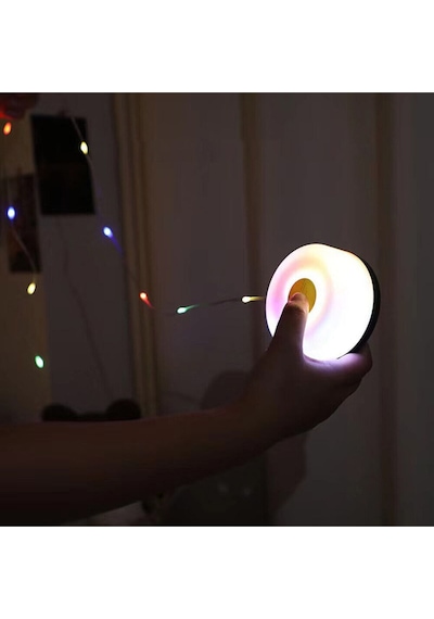 Rgb Pro Şarjl 10x100 Led Kamp Lambası Işıldak Fener Dekor Lambası Yıl Başı Süsü Perde Peri Şerit Led Siyah