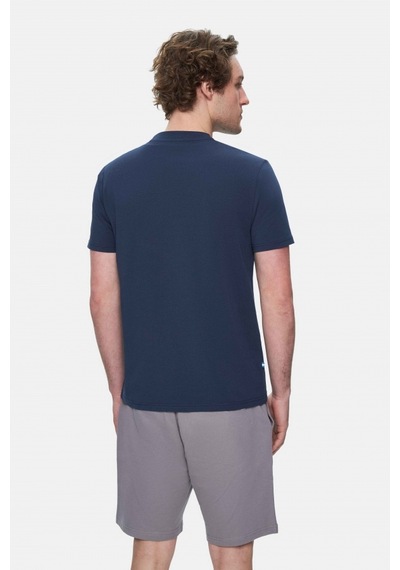 Ucla Fabıo Lacivert Bisiklet Yaka Baskılı Standard Fit Erkek Tshirt Lacivert
