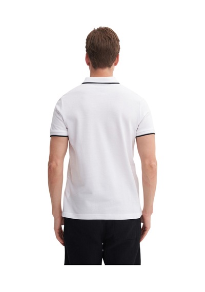 Erkek Polo Yaka T-shirt Caz.46140 Beyaz - Siyah