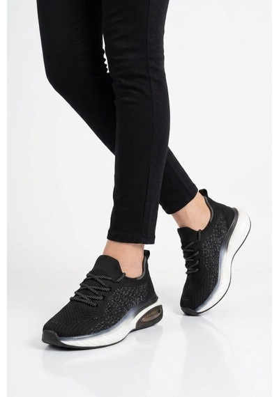 Voyager Beyaz-siyah Geniş Kalıp Anorak Hafızalı Rahat Tabanlı Kadın Yürüyüş Ve Spor Ayakkabı Sneaker B264