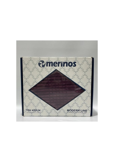 Merinos Modern Line Tek Kişilik 2 Parça Battaniye Seti Mor Cherry