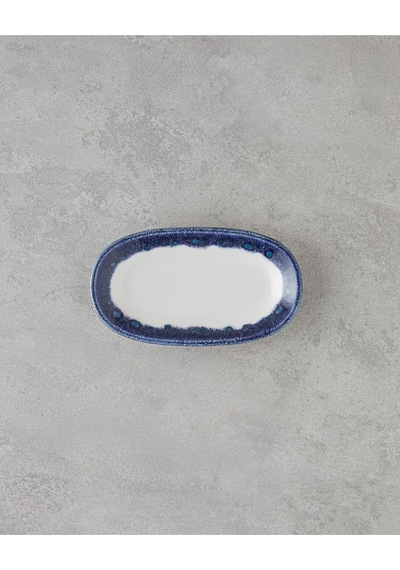 Larry Porselen Kayık Tabak 19 Cm Lacivert Çok Renkli