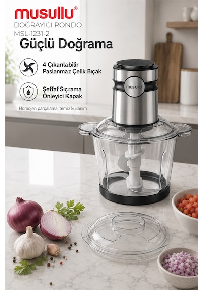 Musullu Msl-1231-2 Meat Max 1000 W 2 L Çift Hazneli Rondo
