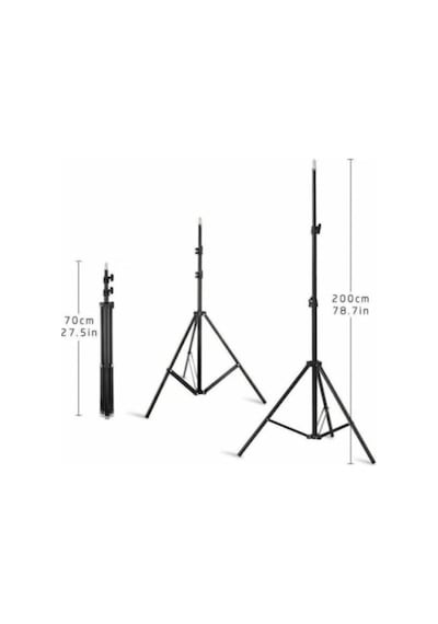 Ring Light 18inç Youtuber Tiktok Led Çantalı Ve Kumandalı 3 Telefon Tutucu Makyaj Işığı+2.1 M Tripod