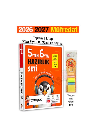5'ten 6'ya Hazırlık Seti 2026 Yaz Tatili 2027 6. Sınıf Konu Tonguç Not Kağıdı