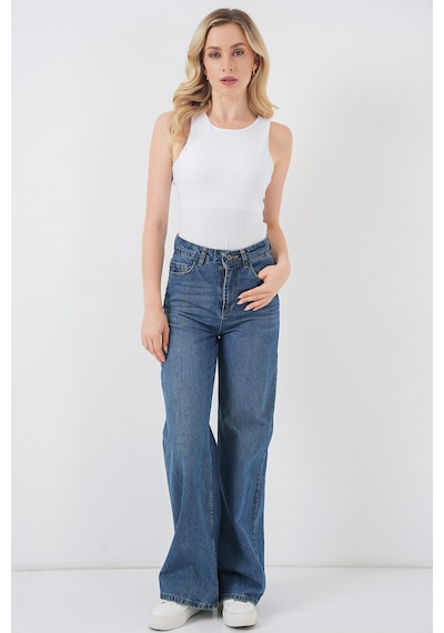 Bigdart Kadın Halter Yaka Çıtçıtlı Body 972 - Beyaz