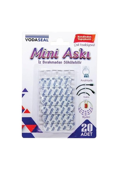 Yapışkanlı Banyo Lavabo Mutfak Askılık Şeffaf Plastik Sağlam Asma İz Bırakmayan Mini Askı 20 Adetli Set Genel