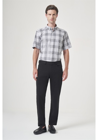 İmza Siyah Yan Cep Örme Slim Fit Casual Pamuklu 5 Cep Pantolon 1003260906