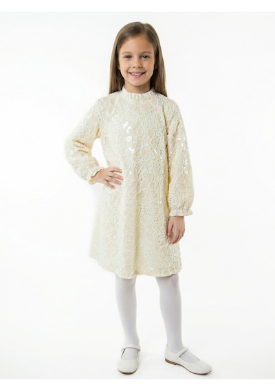 Xo Kids Kız Çocuk Elbise 5-12 Yaş 36235 Ekru