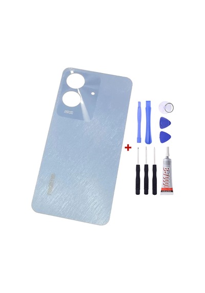 Realme Note 60 Mavi Arka Cam Kapak Pil Kapağı Tamir Set B7000 Set Mavi
