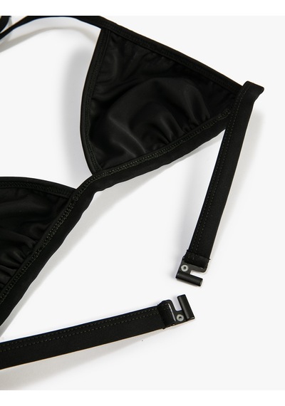 Koton Üçgen Bikini Üstü Pul Payetli Siyah 3sak10167bm Siyah