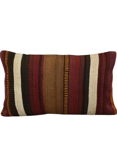 Zehra Abla Halı Yeni El Dokuma Dekoratif Lumbar Kilim Kırlent Yastık Kılıfı 6843 Çok Renkli