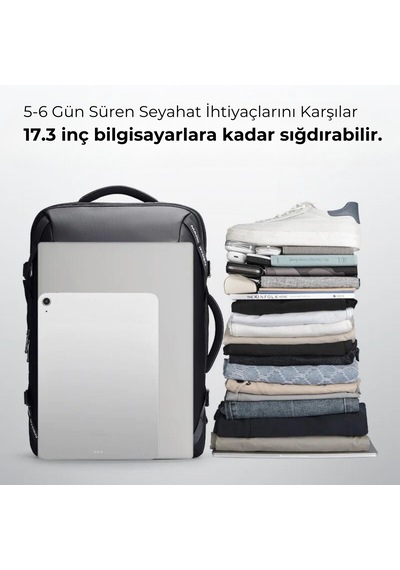 Mark Ryden Infinitely Genişletilebilir Çoklu Bölmeli Laptop Giysi Siyah Renk Sırt Çantası G1 Mr9993 Siyah