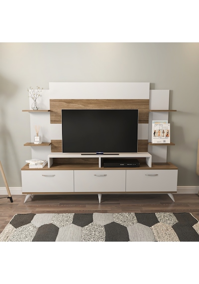 Decorotika Diana Tv Ünitesi Beyaz Ceviz Beyaz - Ceviz