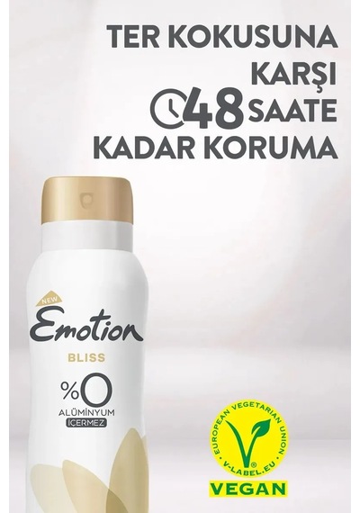 Jenerik 3 Adet Emotion Bliss Kadın Vegan Deodorant 150 Ml Hızlı Kurur , Leke Bırakmaz