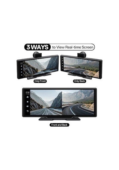 Araba Dvr Ekran, 10.26 İnç Ips Ekran, Kablosuz Carplay Ve Android Auto, 170 Ön Kamera