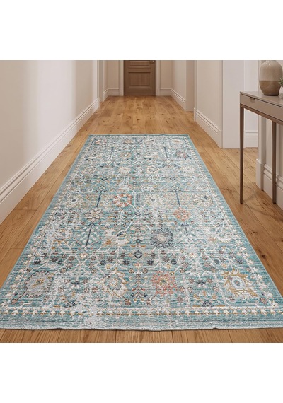 Lorien Vintage Dokuma Halı Eskitme Desenli Pamuk Tabanlı Halı Modern Salon Halısı 120 X 180 Model Lor08 Diğer