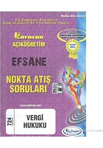 Karacan Aöf 2014 2.Sınıf Vergi Hukuku Nokta Atış Soruları Karacan